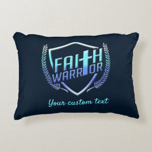 Faith Warrior Christian Blue Dekokissen