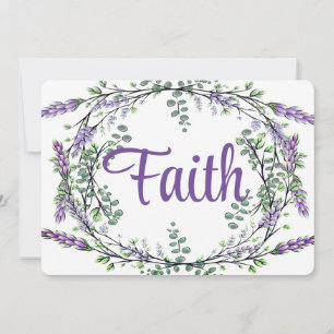Faith watercolor Lavender Eucalyptus romantic Einladung