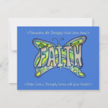Faith Word Art Butterfly Wings Invitations personn