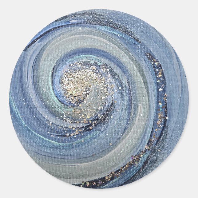 Faith Worship Art Blue Swirl Sticker (Vorderseite)