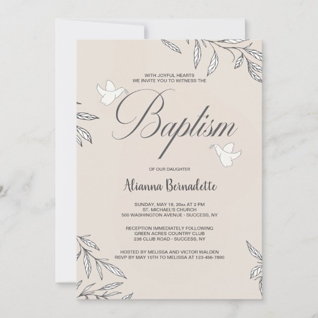 Faithful Botanische Religiöse Einladung (Vorderseite)