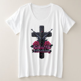 Faithful Fits Frauen plus Größe Basic Weiß tee