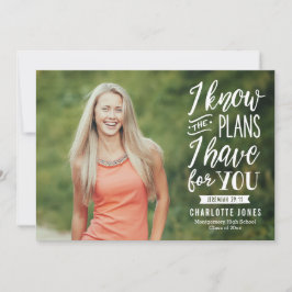 Faithful Grad EDITABLE FARBEN Abschluss Foto Einladung