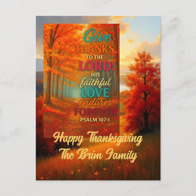 Faithful Harvest Postcard Feiertagspostkarte (Vorderseite)