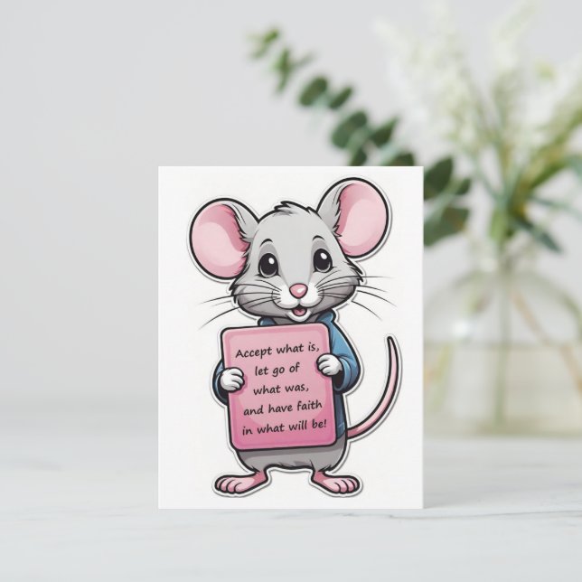 Faithful Mouse Note Card Mitteilungskarte (Stehend Vorderseite)