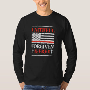 Faithful vergeben Free Christlich Cross American F T-Shirt