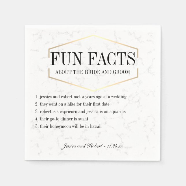 Faits amusants Serviettes en papier personnalisées (Devant)