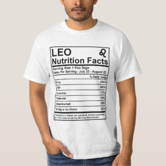Faits de nutrition de Lion - T-shirt de