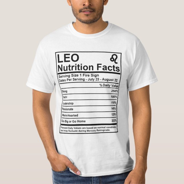 Faits de nutrition de Lion - T-shirt de (Devant)