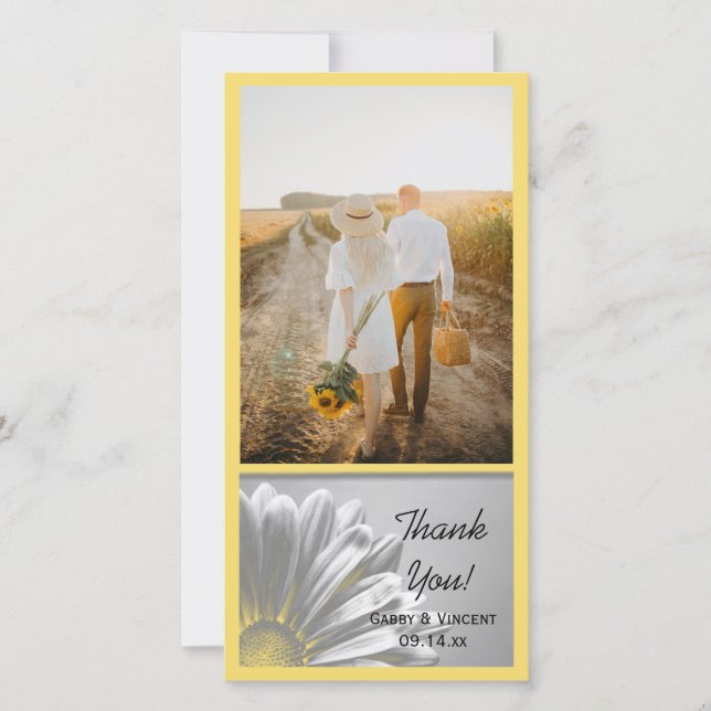 Faits saillants floraux jaunes Merci Mariage (Devant)