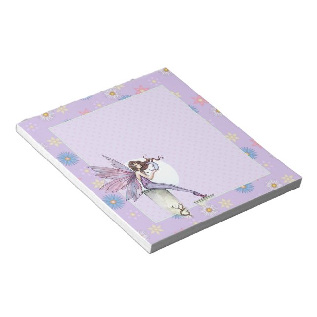 Faiys Fantasy Art Blale Lila florale Notepad Notizblock (angewinkelt)
