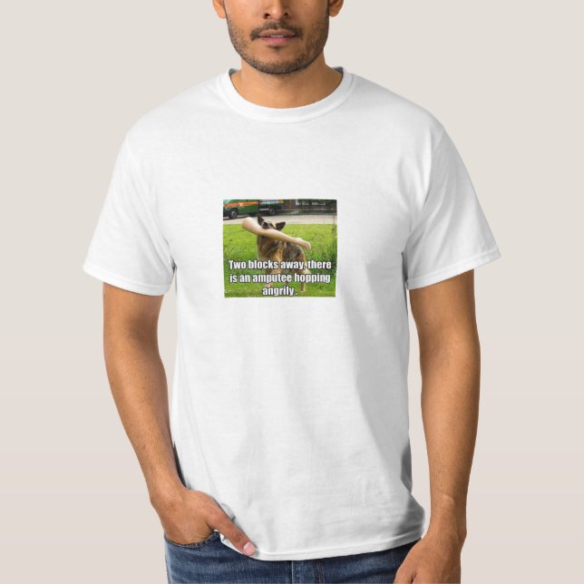 Fake-Bein-Hund T-Shirt (Vorderseite)