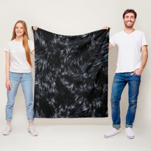 Fake Black Fur Fleecedecke