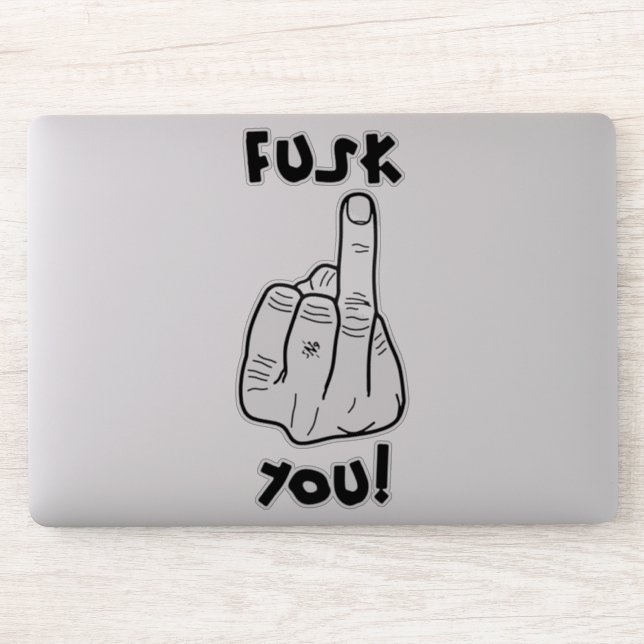 Fake f-bomb & Fake Mittelfinger Aufkleber (Computer)