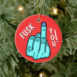 Fake F-Bomb Witz & fröhliche Xmas Wünsche Keramik Ornament