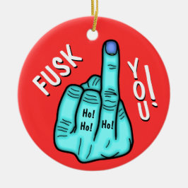 Fake F-Bomb Witz & fröhliche Xmas wünscht v2 Keramik Ornament