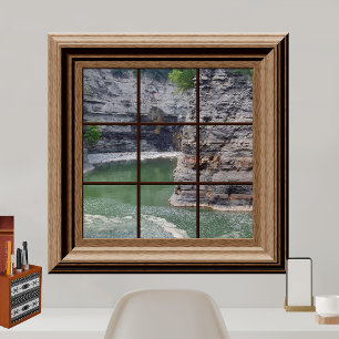 Fake-Fenster-Ansicht-schöne Fluss-Schlucht Poster