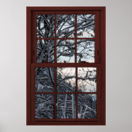 Fake-Fenster - Illusion - Winterwaldansicht 1 von Poster