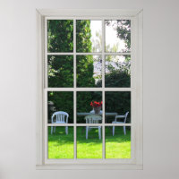 Fake-Fenster - Weißes Holz - Hintergrundansicht