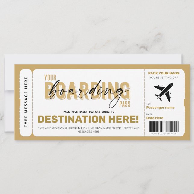 Fake-Flugticket Boarding-Karte (Vorderseite)