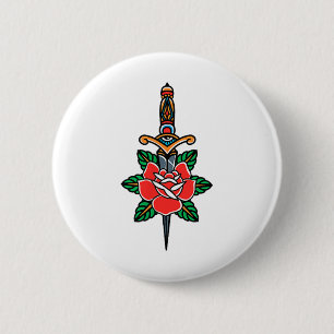 Fake Friends American Traditional Tattoo Old Schoo Button