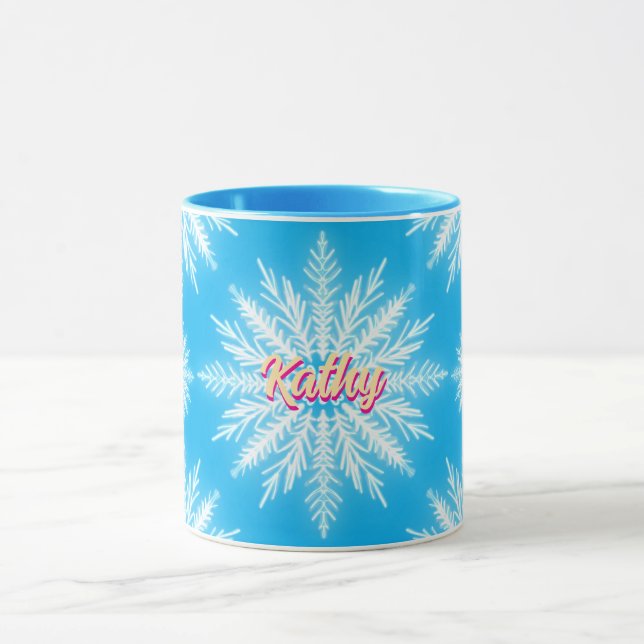 Fake für Winter Blue Snow Tasse (Zentrum)