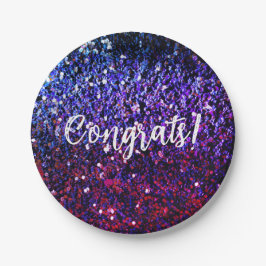 Fake Glitzer und Ihre Glückwünsche Pappteller