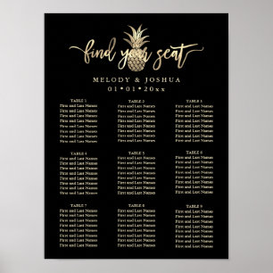 FAKE GOLD-ANANAS-SITZPLAN POSTER
