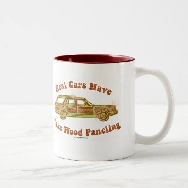 Fake-Holzverkleidung Zweifarbige Tasse (Rechts)