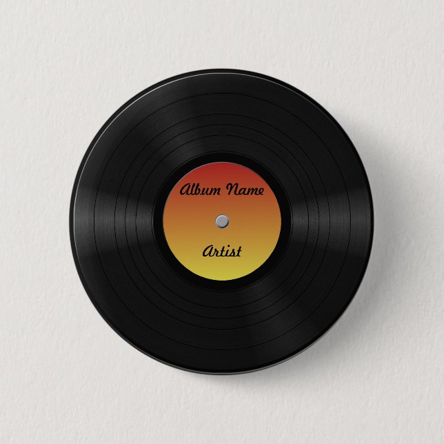Fake-kundenspezifische Vinylaufzeichnung Button (Vorderseite)