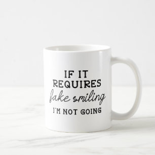 Fake lächeln kaffeetasse