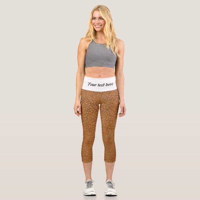 Fake-Leder-Look Capri Leggings (Vorderseite)