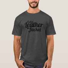 Fake-lederne Jacke - Schwarzes auf grauem T -