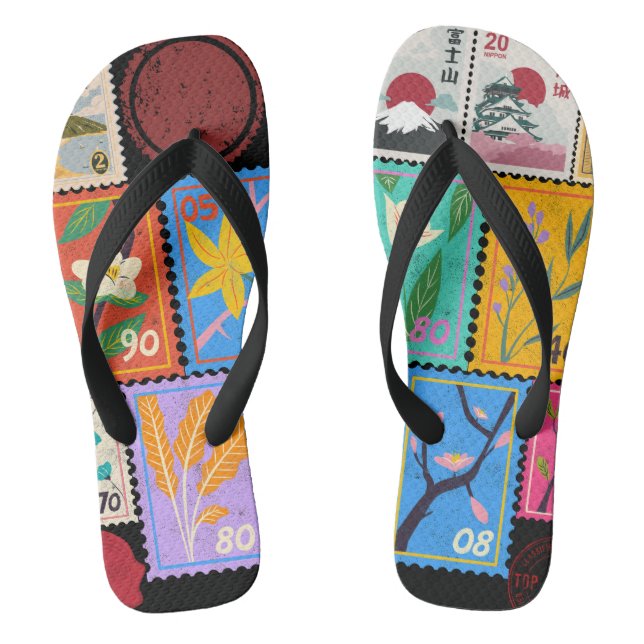 Fake Masterpiece Random Briefmarke Collage Collect Flip Flops (Fußbett)