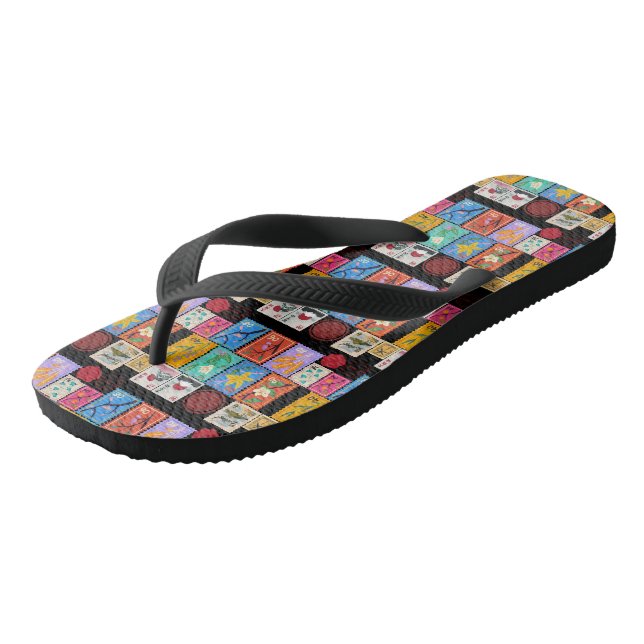 Fake Masterpiece Random Briefmarke Collage Collect Flip Flops (Schrägansicht)