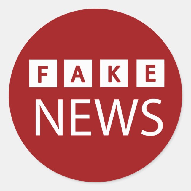 Fake-Nachrichten-Logo politisch falsch Runder Aufkleber (Vorderseite)