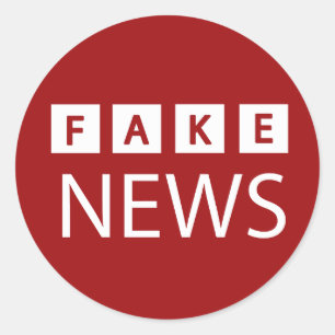 Fake-Nachrichten-Logo politisch falsch Runder Aufkleber