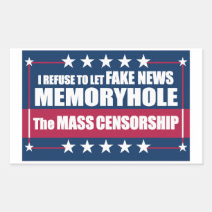 Fake News Memoryhole Die Massenzensur Rechteckiger Aufkleber
