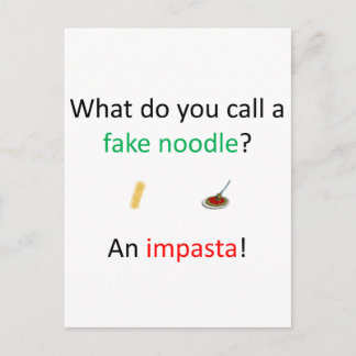 Fake Noodle Joke Postkarte