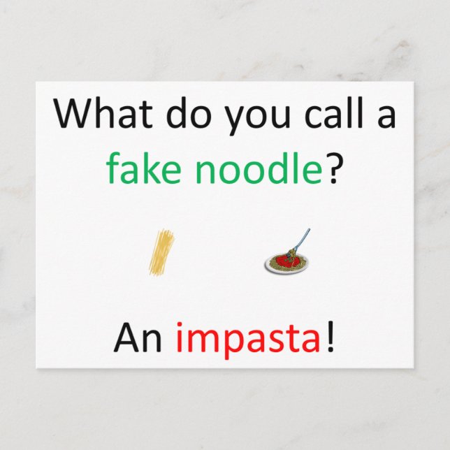 Fake Noodle Joke Postkarte (Vorderseite)