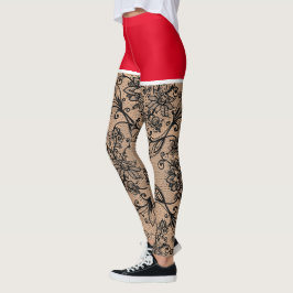 Fake-out Black Lace Blume Red Shorts Leggings