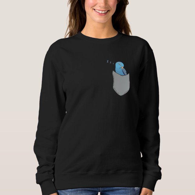 Fake Pocket Blue Parrotlet Sleep Flachbildschirm Sweatshirt (Vorderseite)