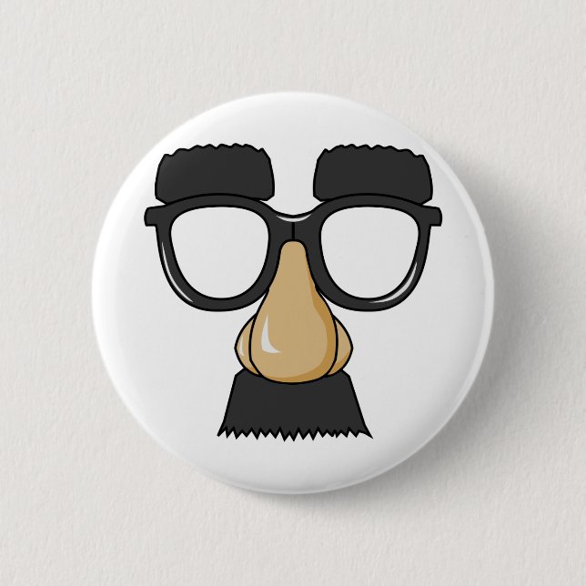 Fake-Schnurrbart-Gesicht Button (Vorderseite)