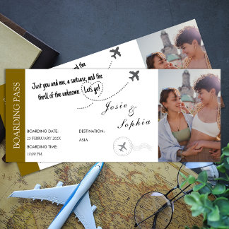 Fake Ticket Boarding Pass Reisen Themengeschenk Einladung