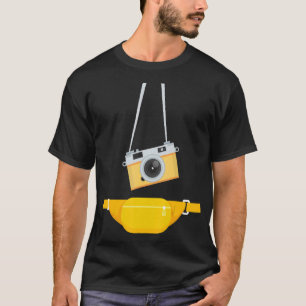 Fake Tourist Fotograf Strap Hangkamera & W T-Shirt