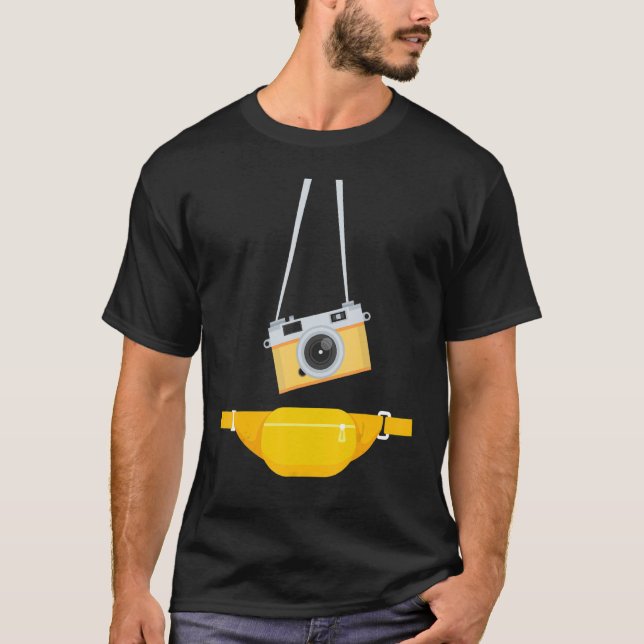 Fake Tourist Photographer Strap Hanging Camera & W T-Shirt (Vorderseite)
