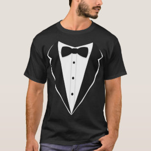 Fake Tux Funny Imitats Anzug Vest und Krawatte Tux T-Shirt