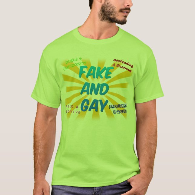 Fake und Homosexuelles (Licht) T-Shirt (Vorderseite)