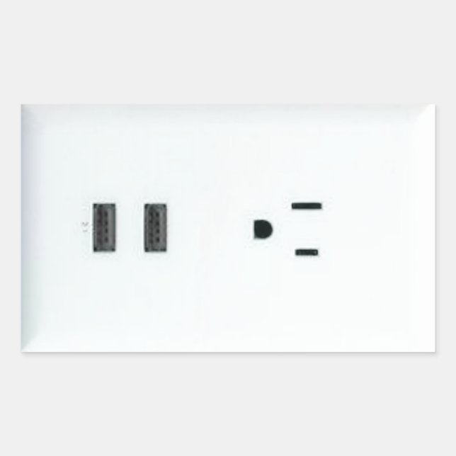 Fake-USB-Ausgang Rechteckiger Aufkleber (Vorderseite)