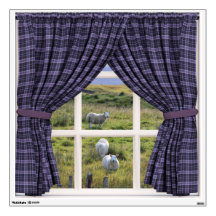 Fake Window Illusion mit Schafen und Grasland